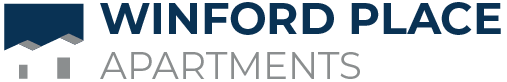 The blue and gray logo of Winford Place Apartments in Orlando, FL